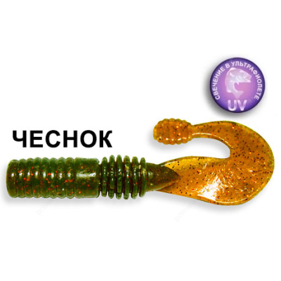 Силиконовая приманка Crazy Fish Powertail 4-7-14-5 чеснок цв. UV Motor Oil (УФ моторное масло)