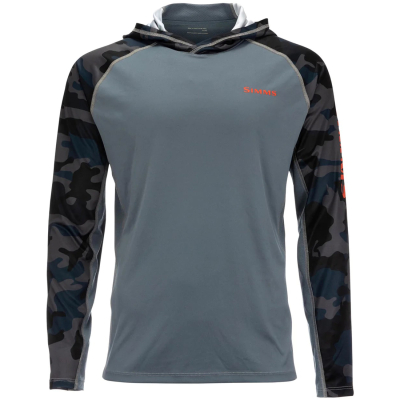 Термофутболка Simms SolarVent Hoody, Woodland Camo Storm, L