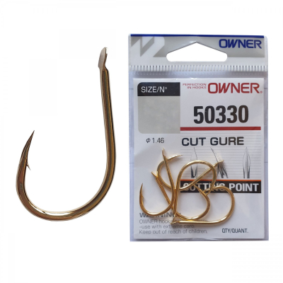 Одинарный крючок Owner 50330 Cut Gure, золото 50330-05