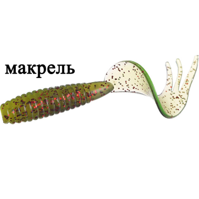 Твистер Flagman Trident 1.5" цв. green pumpkin/lime 15pc macrell
