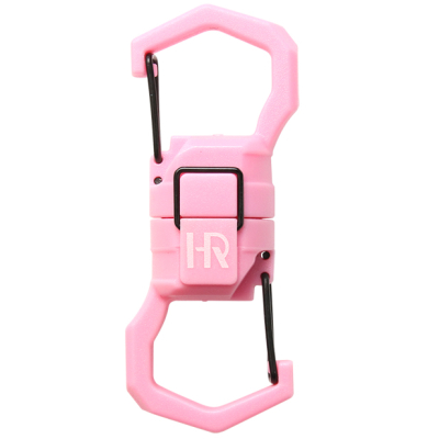 Карабин Hearty Rise Magnetic Locking Dual Carabiner HMC-2701, двойной, магнитный, цв. розовый