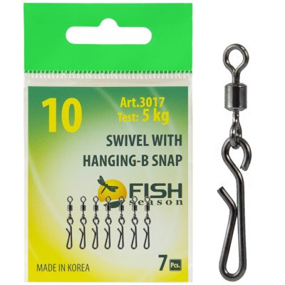 Вертлюжок с быстросъёмной застежкой Fish Season Hanging-B, №8 (10 кг), (упак. 7 шт)