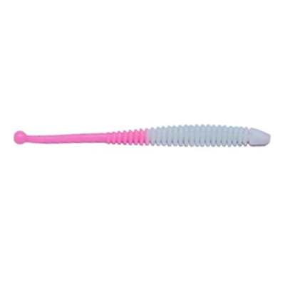 Силиконовая приманка River Lynx Rib Worm цв. #202 white+pink былый+розовый