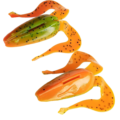 Силиконовая приманка Лягушка Helios Frog 2,56"/6,5 см Pepper Green & Orange 7шт. (HS-21-018)