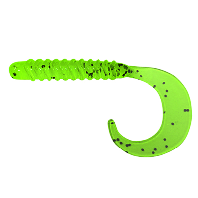 Силиконовая приманка Pike Hunter Tail Grub 3/7.6см #012 Clear Green  (UV) 10шт