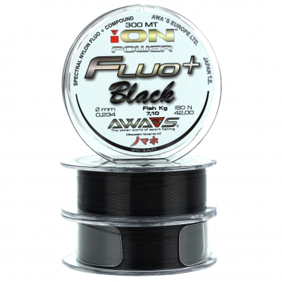 Леска карповая Awa-Shima ION Power Fluo+ Black 2шпули x 300м  0,234мм