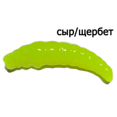 Силиконовая приманка Trout Zone Paddle 1.3" цв. Сыр/Щербет шартрез