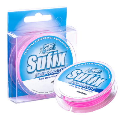Леска зимняя Sufix Ice Magic 50м бело/розовая 0.135 мм 2.0 кг