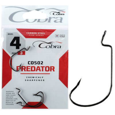 Крючки офсетные Cobra L-WORM сер. CO502 разм. 001 3шт.