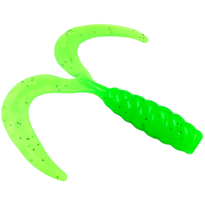 Хвост двойной твистерный CWC Miuras Mouse Big 26см 75гр. цвет шартрез с блестками 1шт 