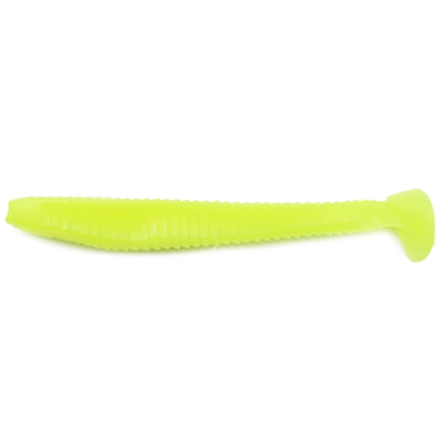 Силиконовая приманка Yaman Pro Flatter Shad 5" цвет #02 - Chartreuse (уп. 4 шт.)