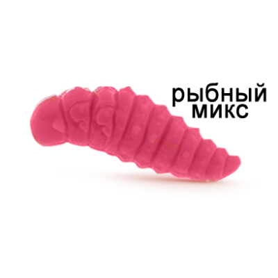 Силиконовая приманка Ojas Oks SW27, Pink (fluo), 12шт/банка, аромат Рыбный микс