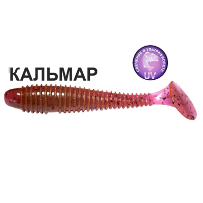 Силиконовая приманка Crazy Fish Vibro Fat 4" 14-10-13-6 кальмар цв. purple pepper (пурпурный перец)