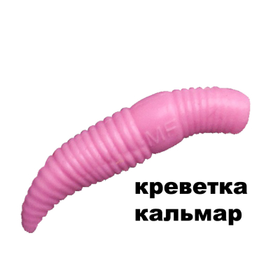 Силиконовая приманка Crazy Fish MF Baby Worm 1.2" 65-30-53-7 креветка+кальмар цв. white pink (бело-розовый)
