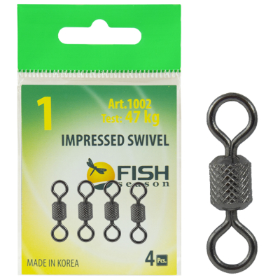 Вертлюжок Fish Season цилиндр. с накаткой №14 (4 кг), (упак. 10 шт)