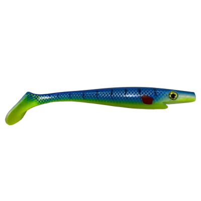 Силиконовая приманка Strike Pro Pig Shad Tournament 180мм 30гр цвет #YELLOW-BLUE