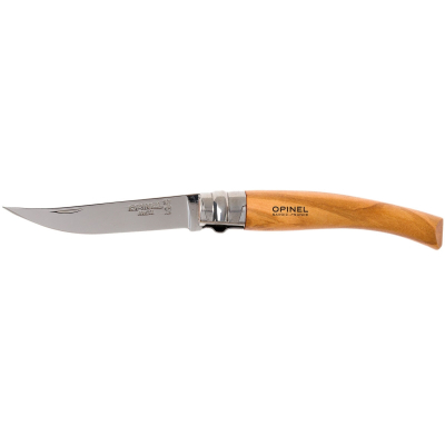 Нож складной филейный Opinel №8 VRI Folding Slim Olivewood (нержавеющая сталь, рукоять олива)