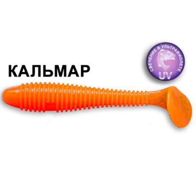 Силиконовая приманка Crazy Fish Vibro Fat 5" 39-120-64-6 кальмар цв. fluo orange (флуоресцентно-оранжевый)