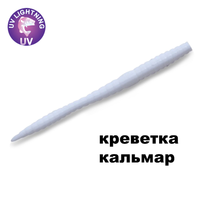 Силиконовая приманка Crazy Fish MF Classic Worm 2.8" 67-70-59-7-EF креветка+кальмар цв. white (белый)