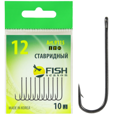Крючок Fish Season (Ставридный) с ушком, №6, покрытие BN (8 шт)