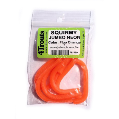 Сверхподвижные неоновые червячки Squirmy Jumbo Neon (4Trouts), Флуо Оранж, D=2mm 