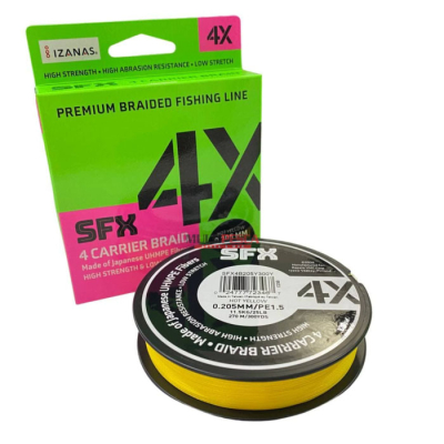 Леска плетеная Sufix SFX 4X 135м желтая 0.128 мм 5.5 кг PE 0.6