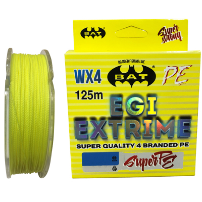 Леска плетеная BAT PE Egi Extrime Yellow 125 м. 0,10 мм.\6,1 кг.