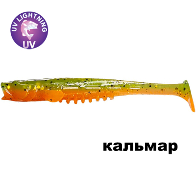Силиконовая приманка Crazy Fish Nano Minnow 3.5" 54-90-5d-6 кальмар цв. orange-chart (оранж-шартрес)