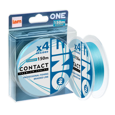 Плетеная леска №One Contact Х4-150 Blue 0.4PE