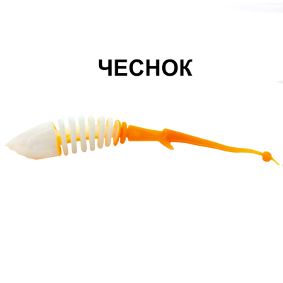 Силиконовые приманки Chuper Shark Tail 90мм Белый/Оранж чеснок