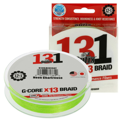 Леска плетеная Sufix 131 ярко-зеленый 150м 0.128мм