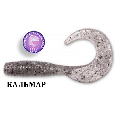 Силиконовая приманка Crazy Fish Angry Spin 2" 21-45-7-6 кальмар цв. ghost (призрак)