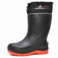 Сапоги Nordman Ultra, ЭВА, утепленные флисом, с манжетой, черные с оранжевой подошвой (41)