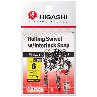Карабин с вертлюгом HIGASHI Rolling Swivel w/Interlock Snap (#6)
