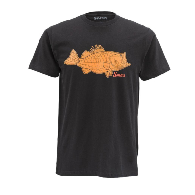 Футболка Simms Tightlines Bass SS T-Shirt Black размер S