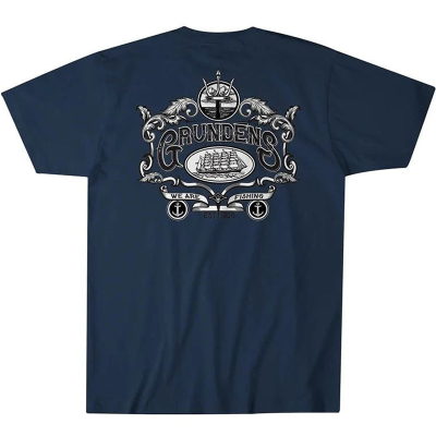 Футболка Grundens Crest SS T-Shirt, Deep Water Blue, XL