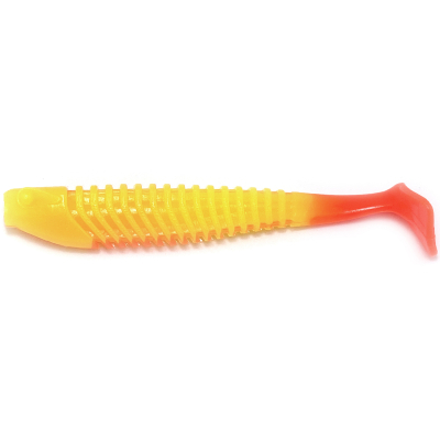 Силиконовая приманка Boroda Baits Yakudza 70мм цвет ЛИМОН/КРАСНЫЙ (Lemon/Red)