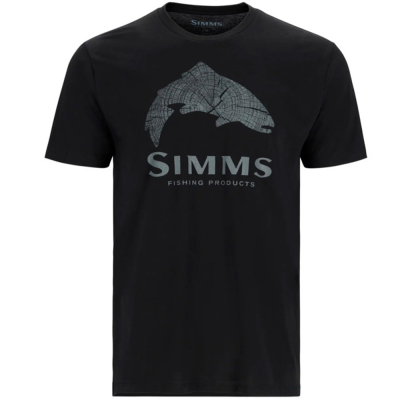 Футболка Simms Wood Trout Fill T-Shirt, Black, S
