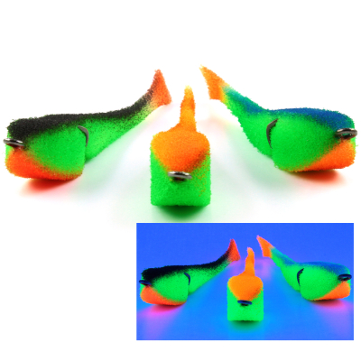 Мормыш Набор Классических Поролоновых рыбок с поджатым двойником №3 (цв. 14,15,16), длина 9 см, 3 шт/упак