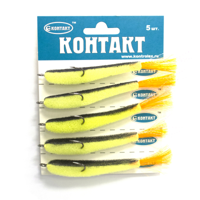 Поролоновая рыбка Контакт (откр двойник), 8 см желто-черн