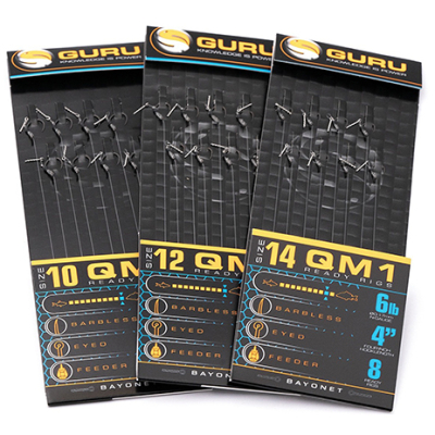 Поводок готовый GURU QM1 Bayonet Ready Rigs 4" №10 0,19мм 8шт (GRR139)