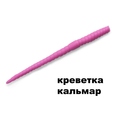 Силиконовая приманка Crazy Fish MF Classic Worm 2.8" 67-70-53-7 креветка+кальмар цв. white pink (бело-розовый)