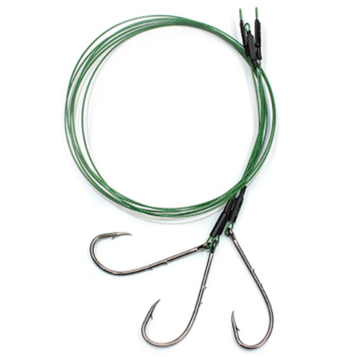 Поводок стальной NAMAZU 1х7 Nylon Coated Green, d-0,48 мм, L-50 см, с одинарным крючком 92247 Baitho