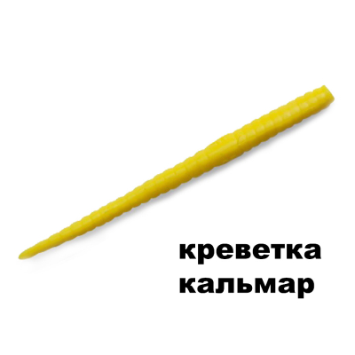 Силиконовая приманка Crazy Fish MF Classic Worm 2.8" 67-70-3-7 креветка+кальмар цв. banan (банан)