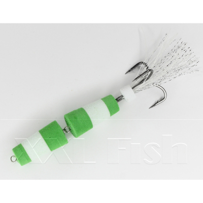 Приманка Мандула "Флажок" XXL Fish Модель 120 цв. ЗеленоБелоЗеленый