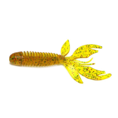 Силиконовая приманка Garry Angler Wooly Hawgtail 2,75" (Ослиные уши) 6 шт/Икра цвет #Коричневый с блестками