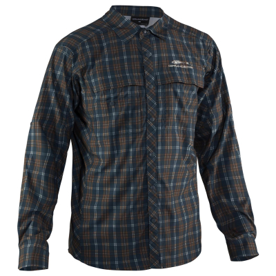Рубашка Grundens Fly Bridge Long Sleeve Dark Slate Plaid, XXL