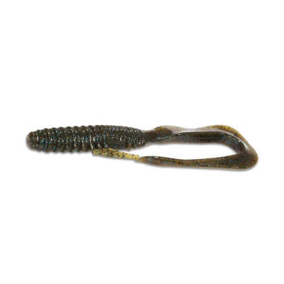 Приманка силиконовая Keitech Mad Wag 4.5" #207 Green Pumpkin PP. Blue