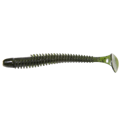 Силиконовая приманка Kaida Salmon 3.8" 10cm 4g Green Pumpkin-7tails HT#002