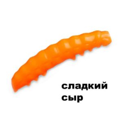 Силиконовая приманка Crazy Fish MF H-Worm Inline 1.1" 20 шт (2*10) 63-28-77-9 сладкий сыр цв. toxic orange (токсичный оранжевый)